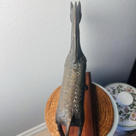 RARE Dogon Bronze Horse Sculpture • Mali • Solid Lost-Wax Bronze • 12”x10" - Picture 8 of 9